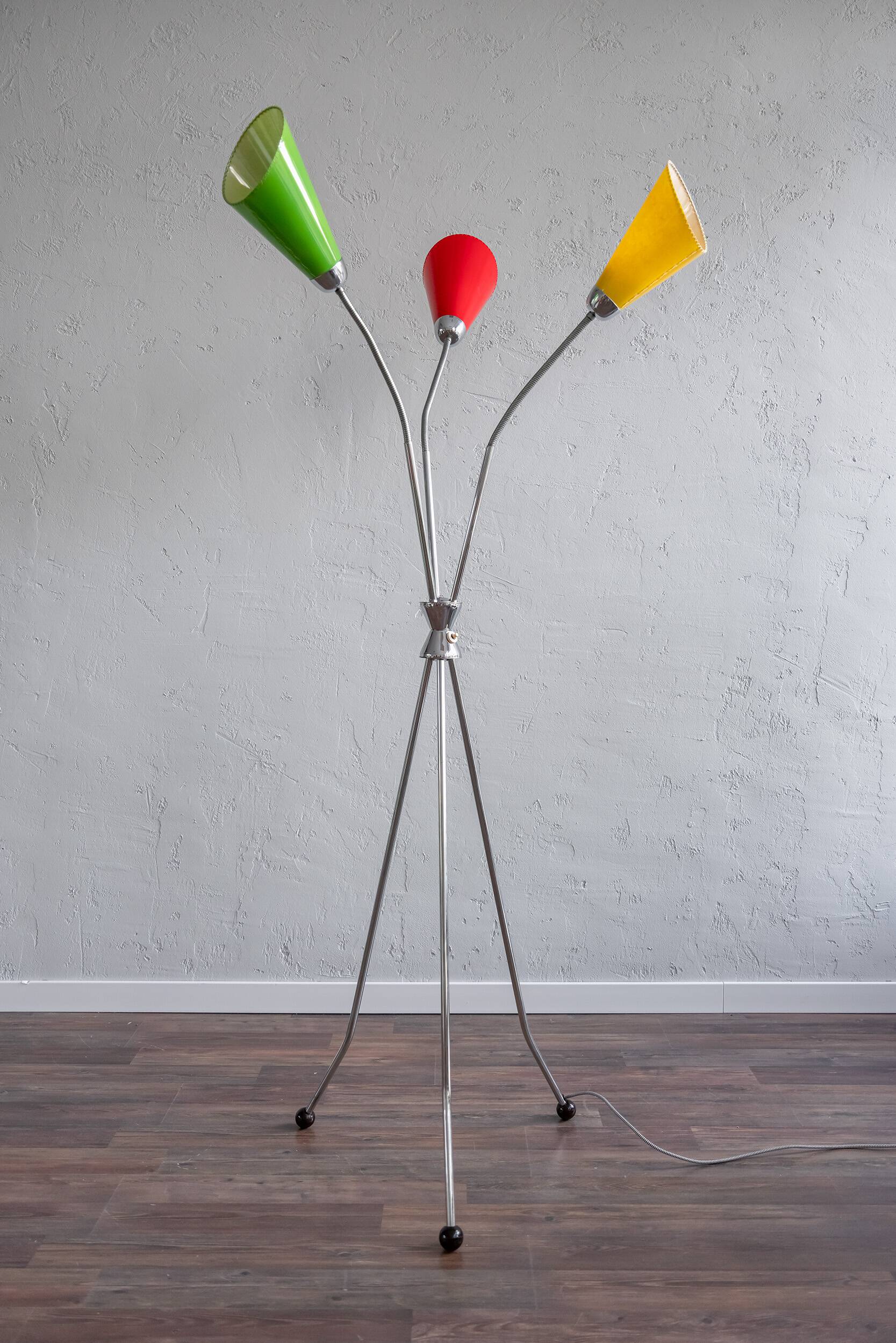 Vintage Czechoslovak Adjustable Floor Lamp By Lidokov, 1960s