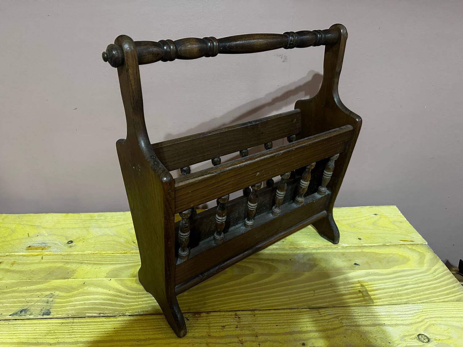 Vintage wooden magazine rack, Denmark