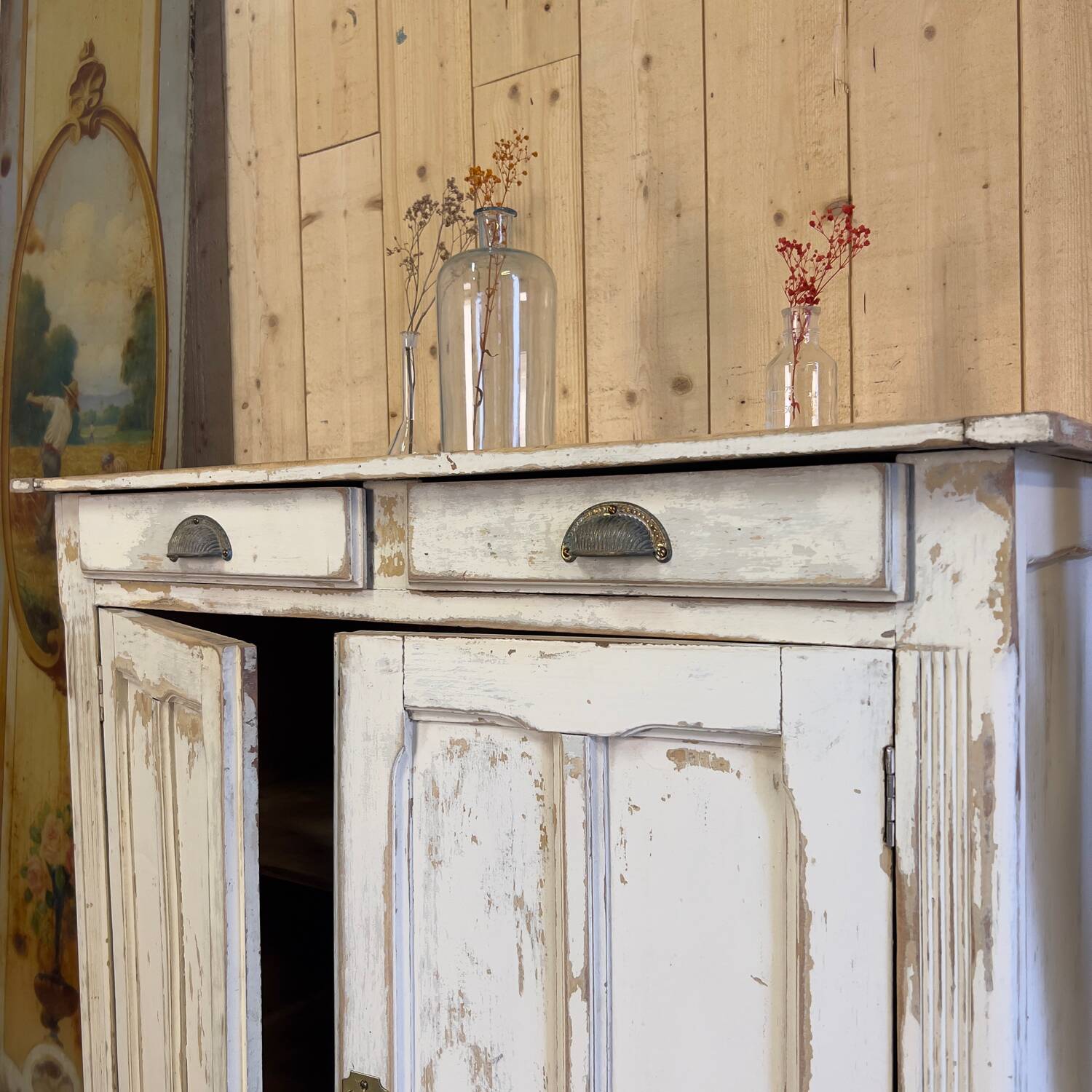 White patinated Parisian sideboard