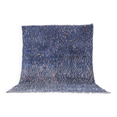Blue Handmade Beni merirt Rug 258 x 305 cm - Abstract Wool Rug - Berber Rug