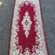 Handmade red Persian wool rug 60x135cm