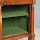 Antique bedside table in poplar with walnut veneer, 19th century.