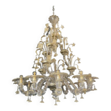 Contemporary Floral Venetian "Ca Rezzonico" Gold Murano Glass Chandelier
