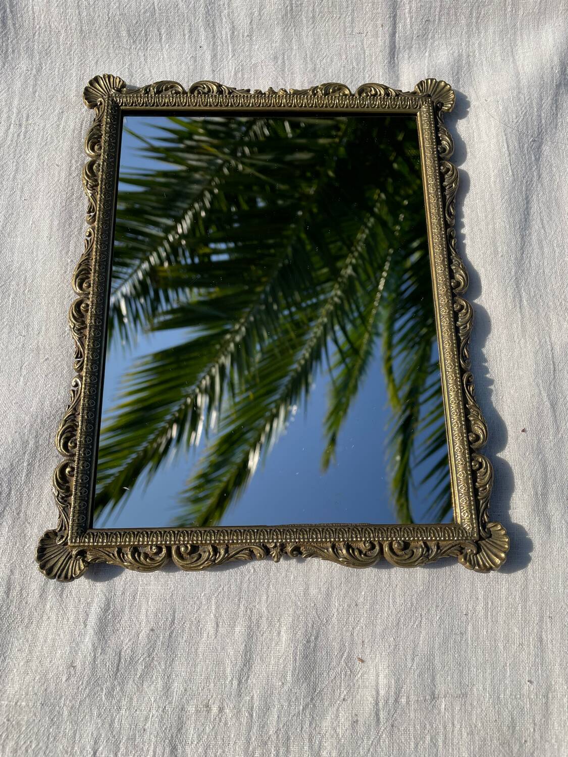 Antique bronze mirror