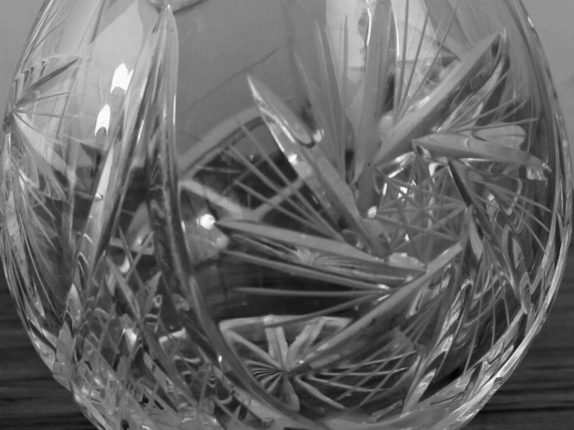 Crystal cider pitcher engraved early twentieth century