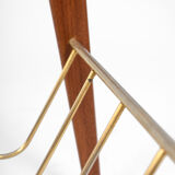 Danish teak & glass coffee table with rack, Denmark, 1960s