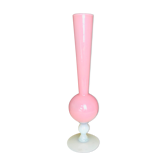 Pink and white opaline vase
