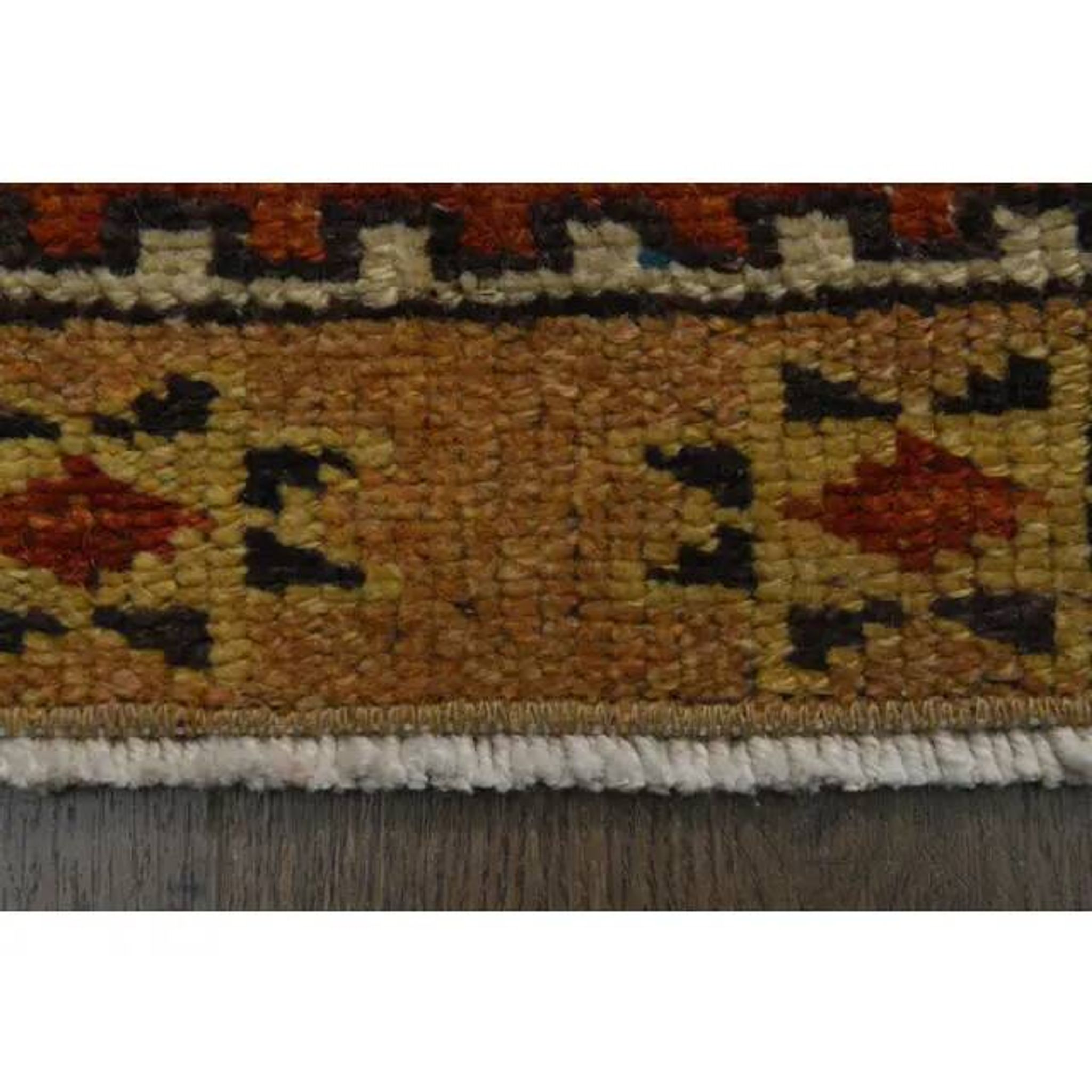 1970s vintage Turkish Oushak handmade wool cotton orange runner rug 103x330