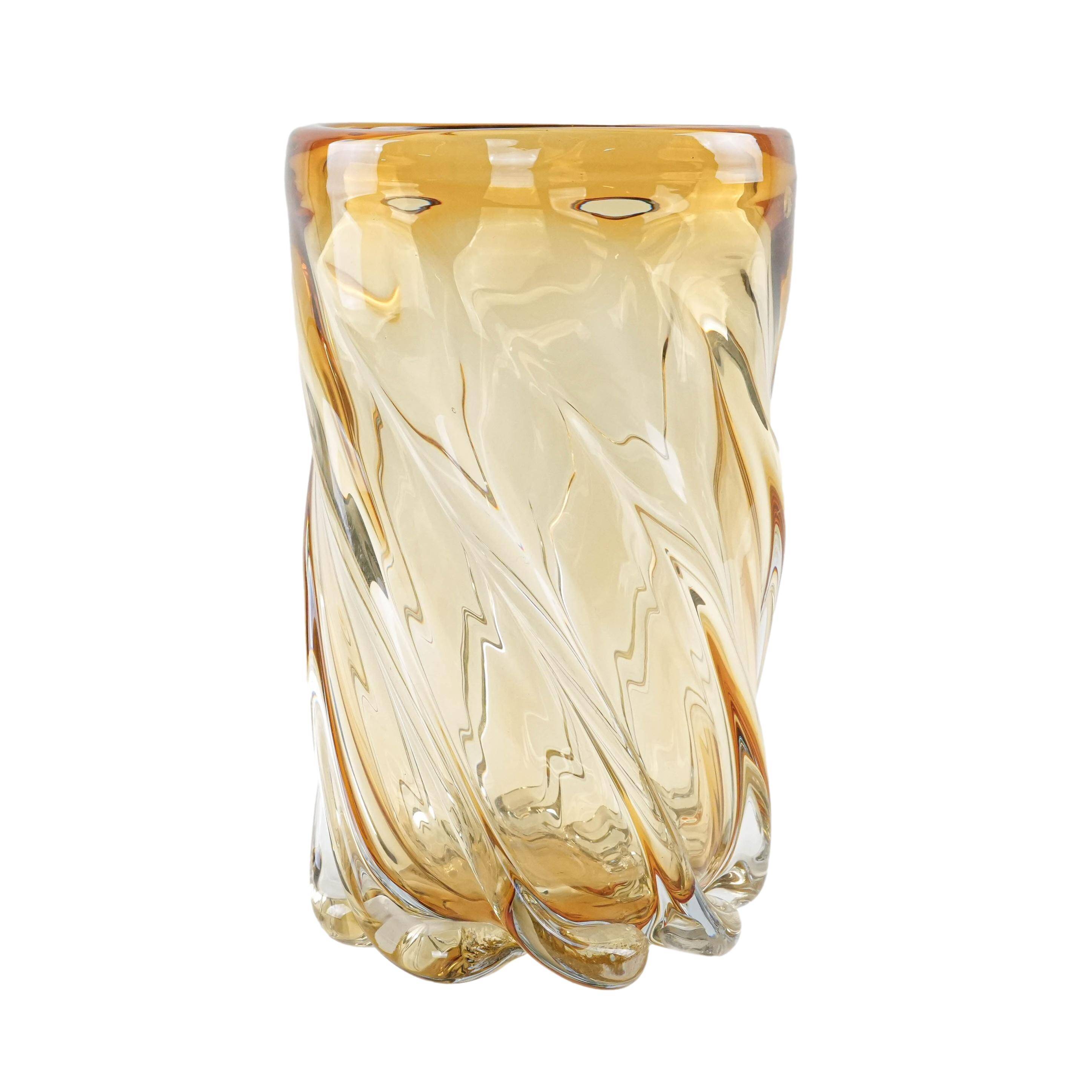 Vase en verre artistique, design italien, années 1960, production : Italie