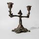 Vintage bronze candlestick for two candles, 1910s, Art Deco design.