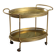 Vintage double-tier brass serving trolley, 1950s design.