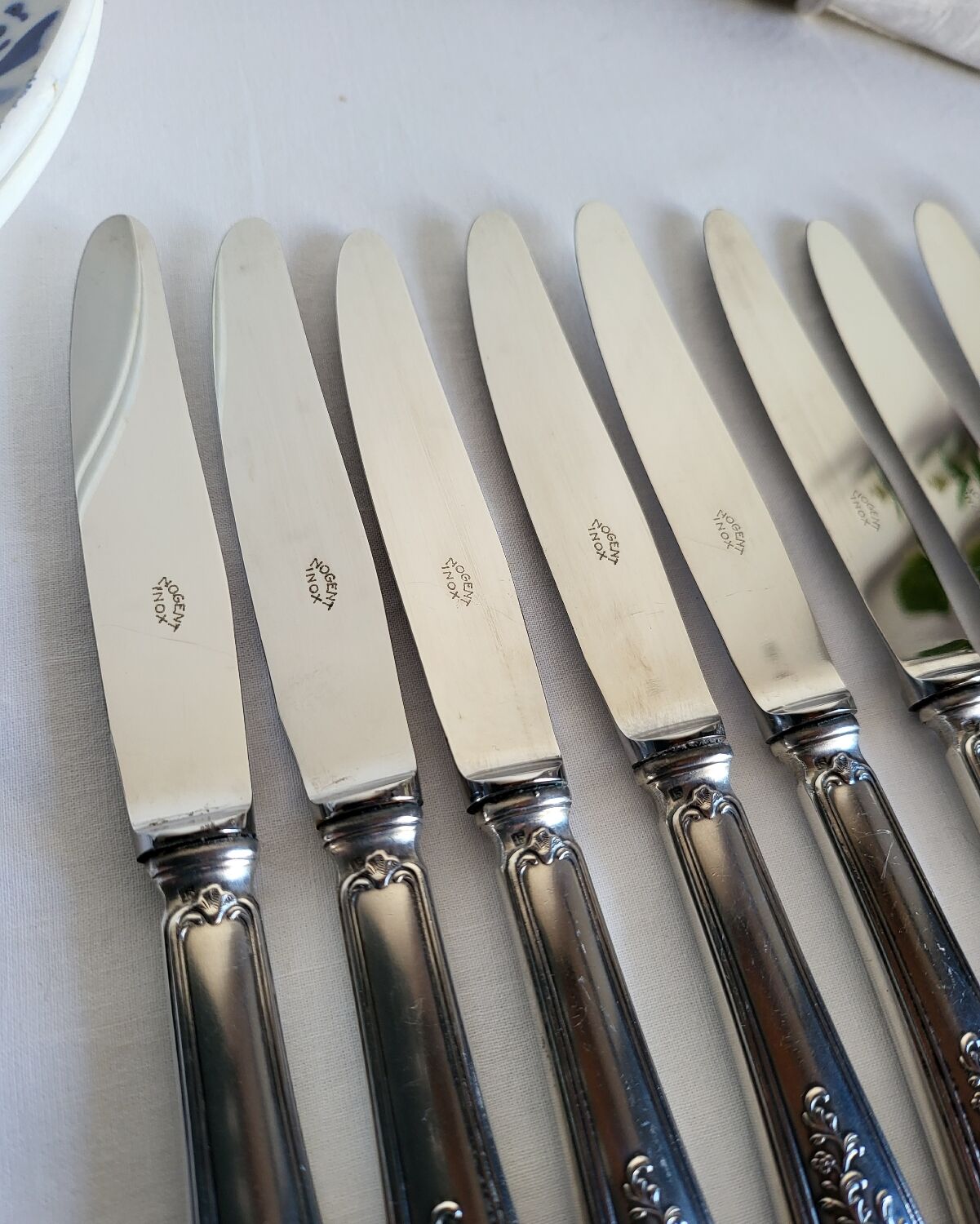12 Silver-Plated Dessert Knives with Stainless Steel Blades Nogent