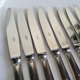 12 Silver-Plated Dessert Knives with Stainless Steel Blades Nogent