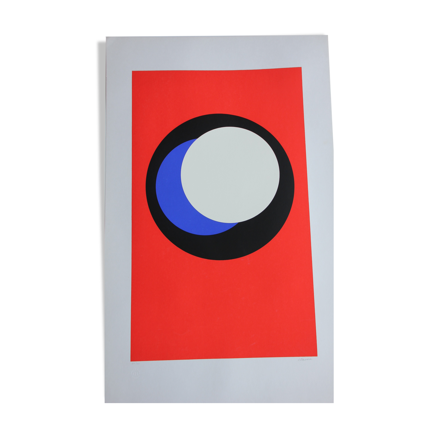 silkscreen print signed op art claisse geneviève 1967 cercles denise rené