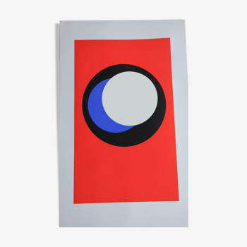 sérigraphie signée op art claisse geneviève 1967 cercles denise rené