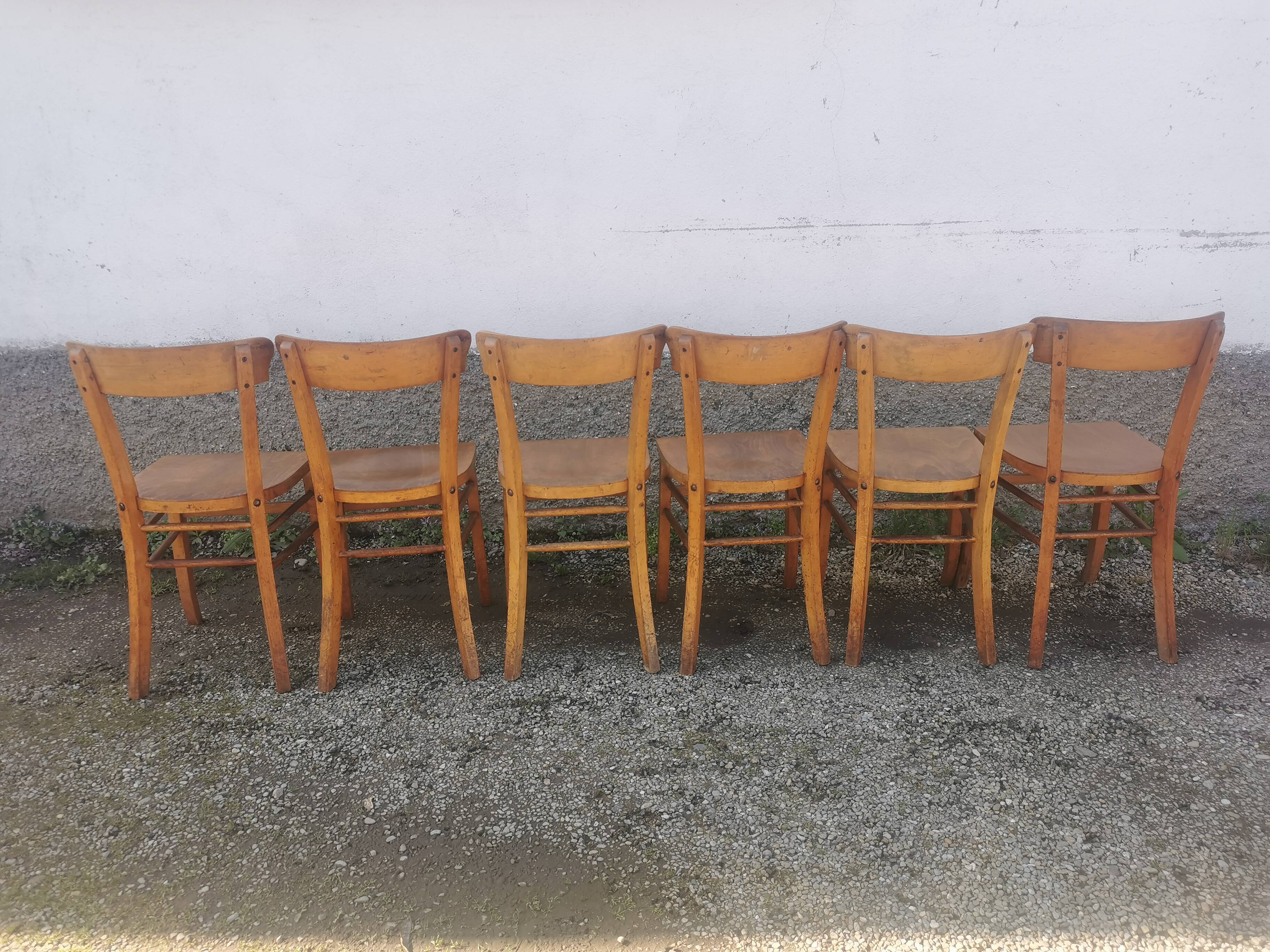 Wooden bistro chair 50s 60s