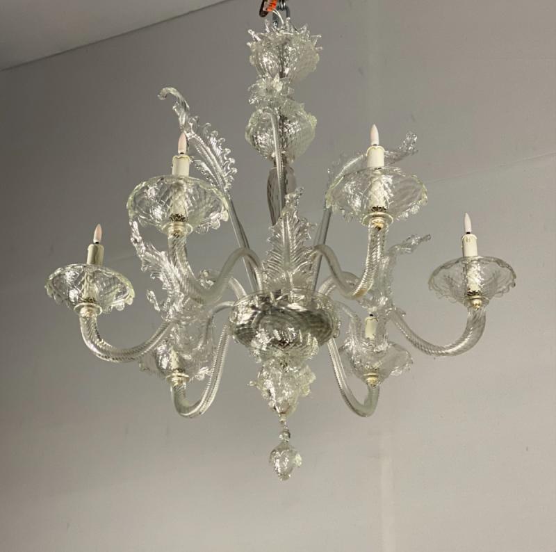 Venetian Lustre In Murano Glass 6 Arm Of Light