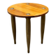 Scandinavian art deco round coffee table in wood and gold