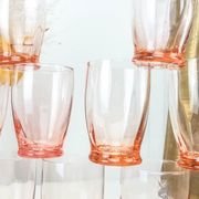 Lot of 11 vintage verrine pink glass liqueur glasses