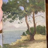 Oil on canvas pine umbrella