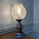 Art Nouveau lamp with engraved glass