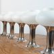 5 x lampes murales et plafonniers en verre chrome et opale GDR Narva VEB