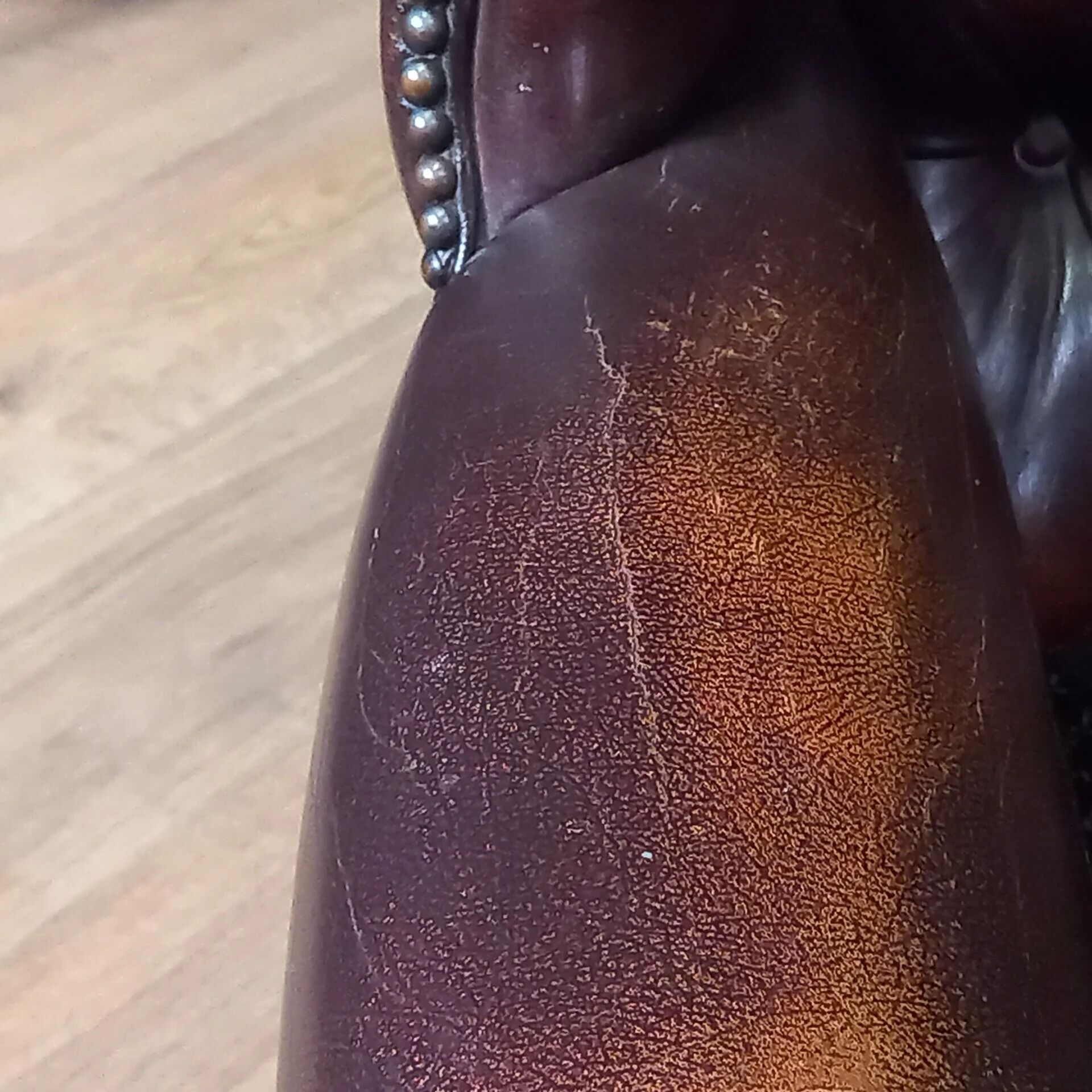 2x Chesterfield wingback armchair