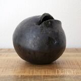 Ceramic Black Orb, Vintage Studio Pottery Art Piece, 1960/1970 Design