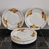 Set of 10 Bohemian dessert plates Orchies Moulin des Loups