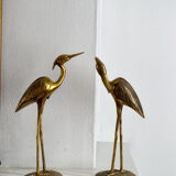 Couple de herons en laiton