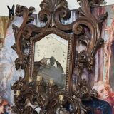 Large Venetian wall mirror in Louis XV style with 5 light arms.