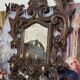 Large Venetian wall mirror in Louis XV style with 5 light arms.