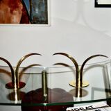 Pair of vintage brass candle holders by ivar alenius-bjork for ystad metal sweden 1939