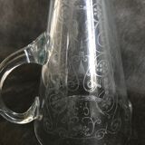 Pitcher - Napoleon III - 1/2 crystal blown and engraved with volutes