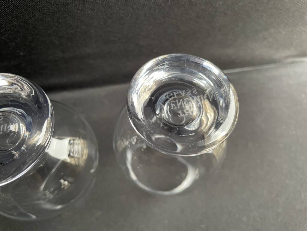 4 crystal whiskey glasses stamped “The Glencairn Glass”