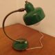 Vintage Scandinavian Art Deco desk lamp from the 40s, golden brass, retro, moon shape, swan neck
