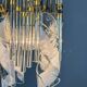 Murano glass cascade chandelier – twisted prisms & tubes, brass frame, Italy 1970s