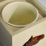 Vintage Ice Cube Holder with Ceramic Horse-Head
