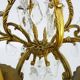 Bronze cage chandelier with glass pendants, 8 lights. tassel chandelier. 60s