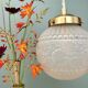 Vintage art deco frosted glass globe pendant light