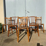 Lot de chaises vintage en bois