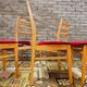 Set de 6 chaises tissu rouge 1960