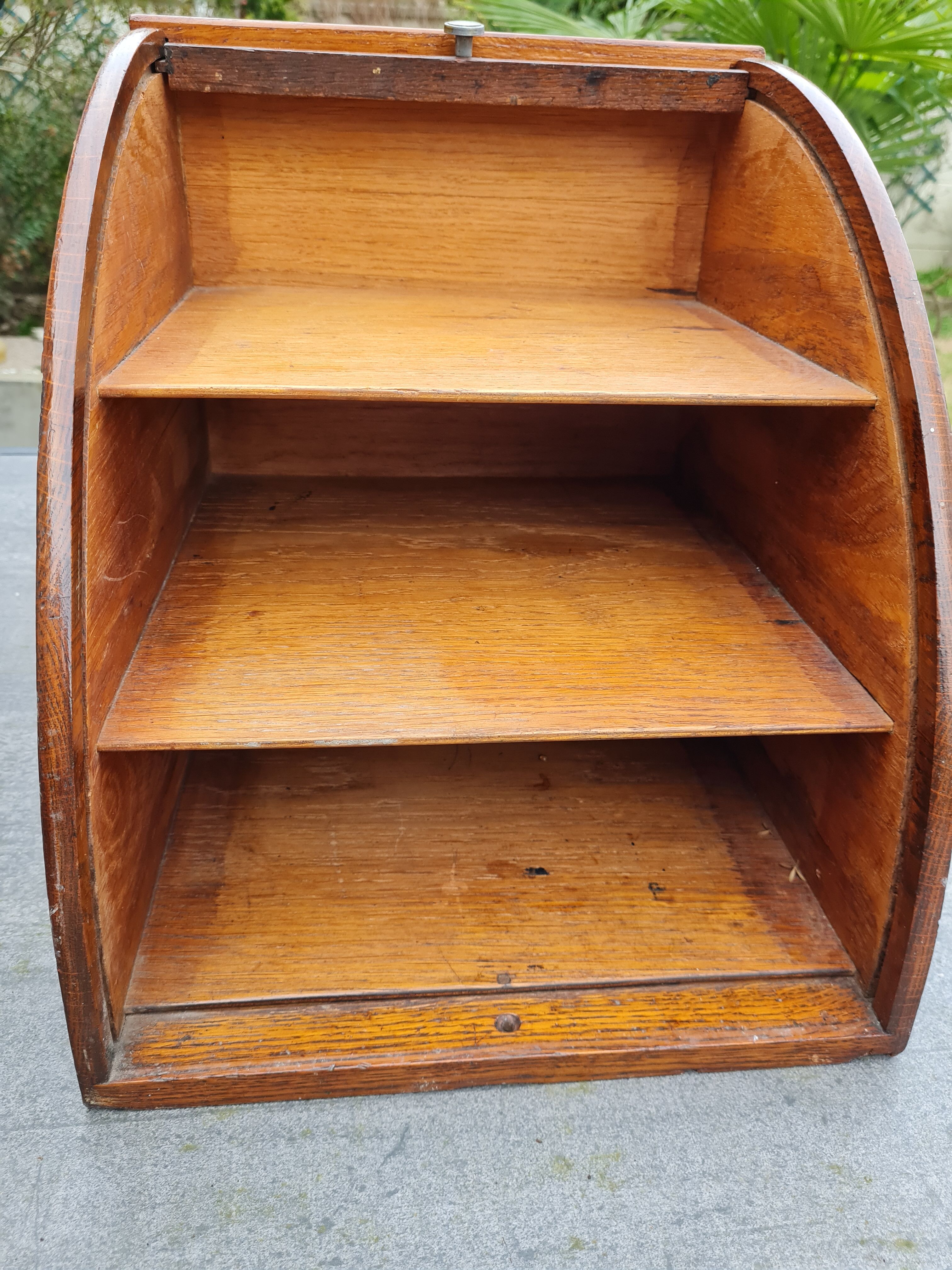 Trieurs de bureau demi cercle à rideau vintage en bois années 60