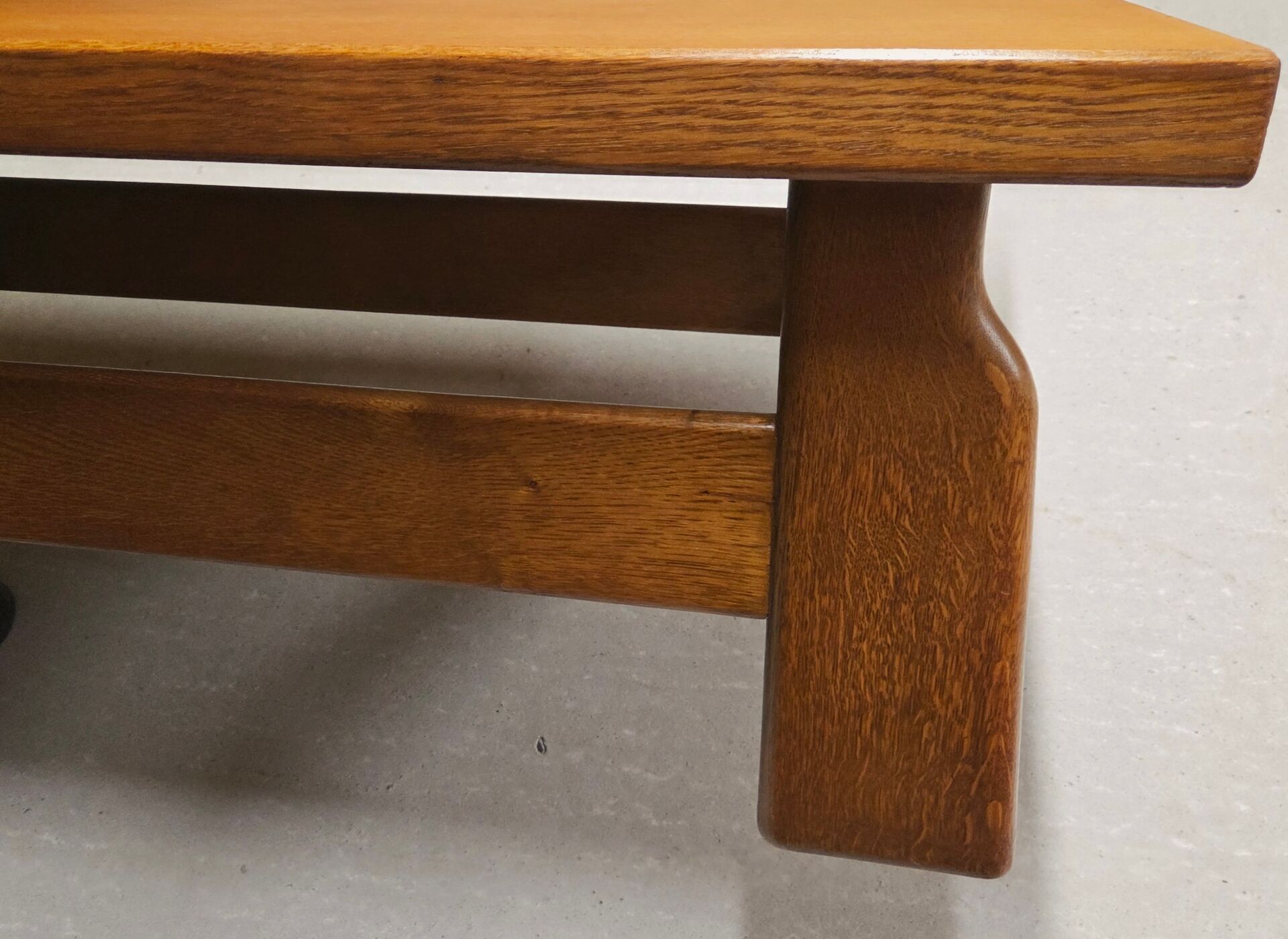 Brutalist coffee table oak 1970 vintage