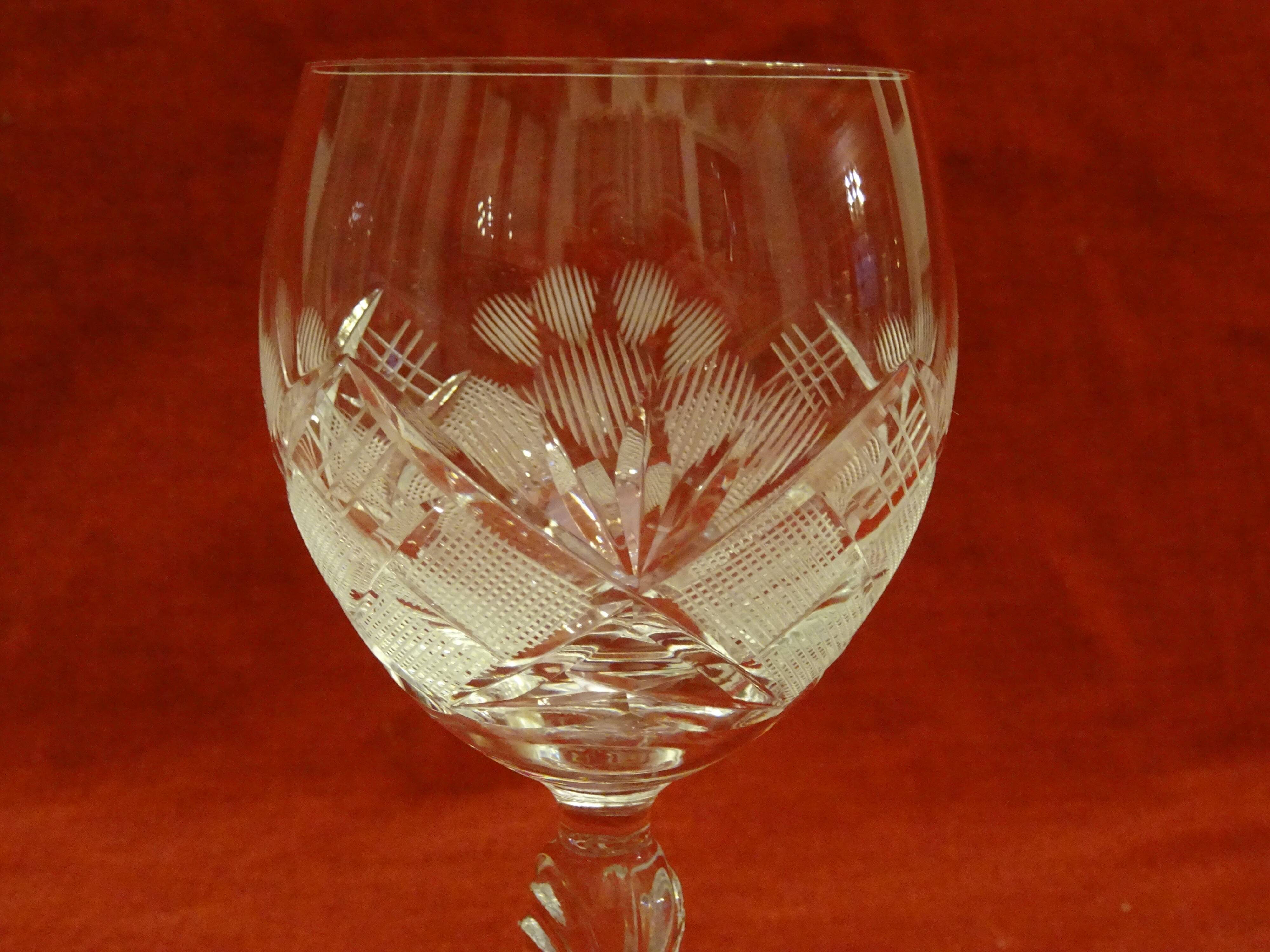 6 cut crystal glasses