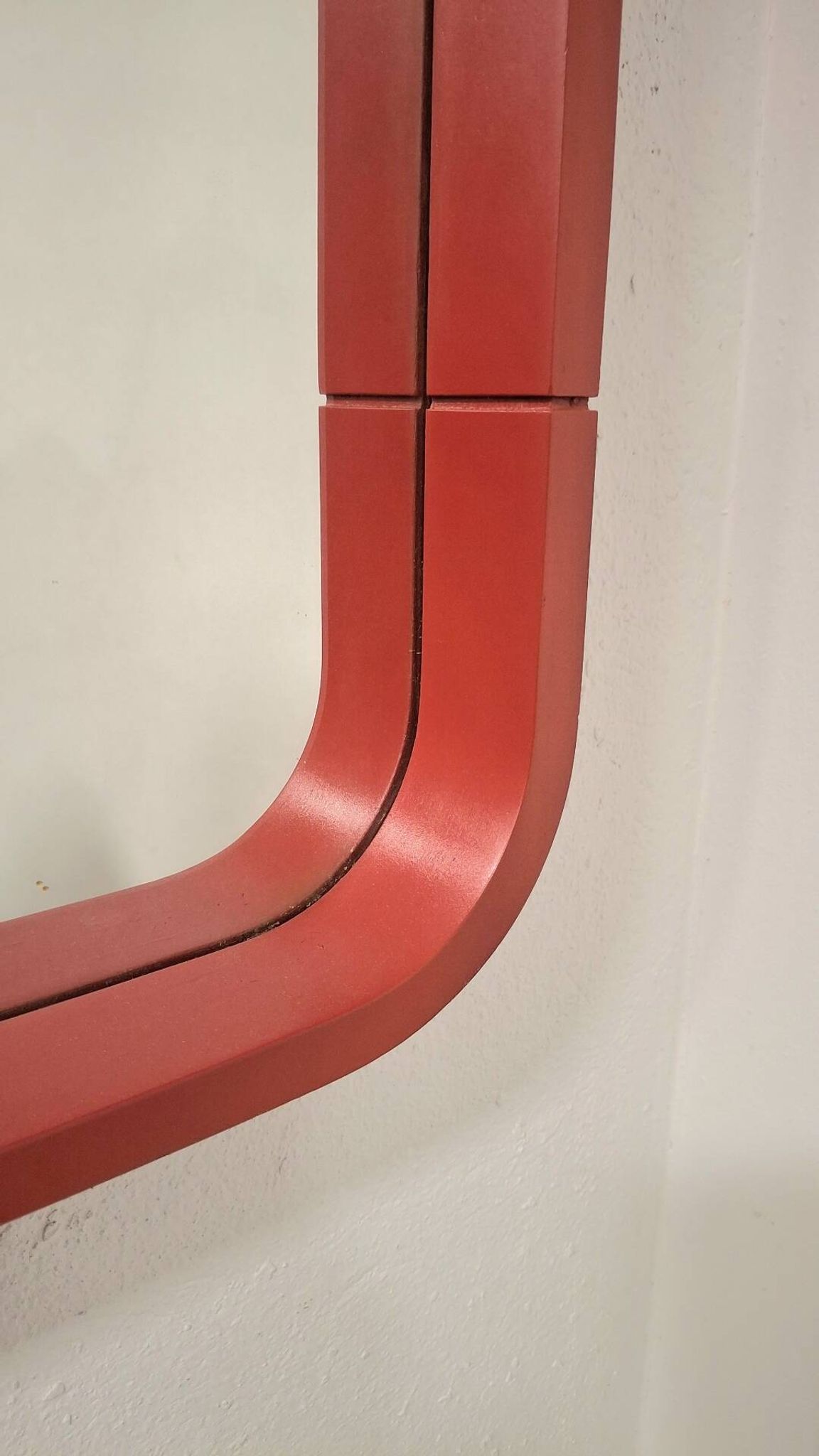 80s Pop Art Red Rounded Frame Mirror