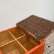 Orange wooden sewing box 1960 1970