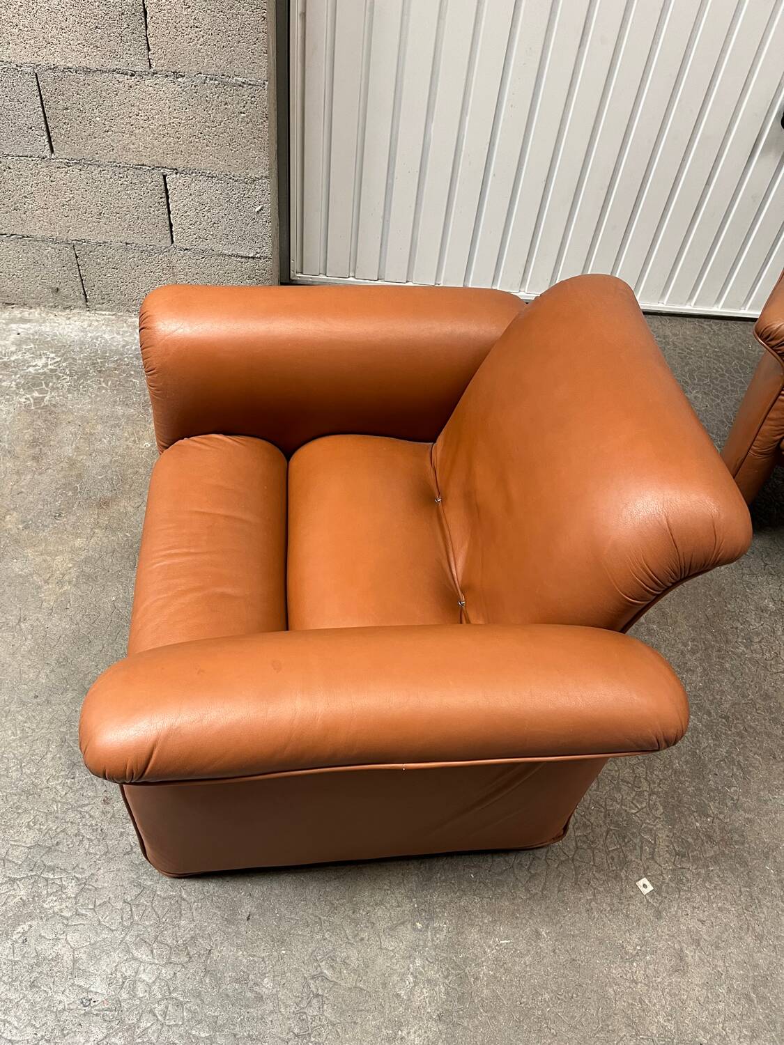 Paire fauteuils cuir design italien