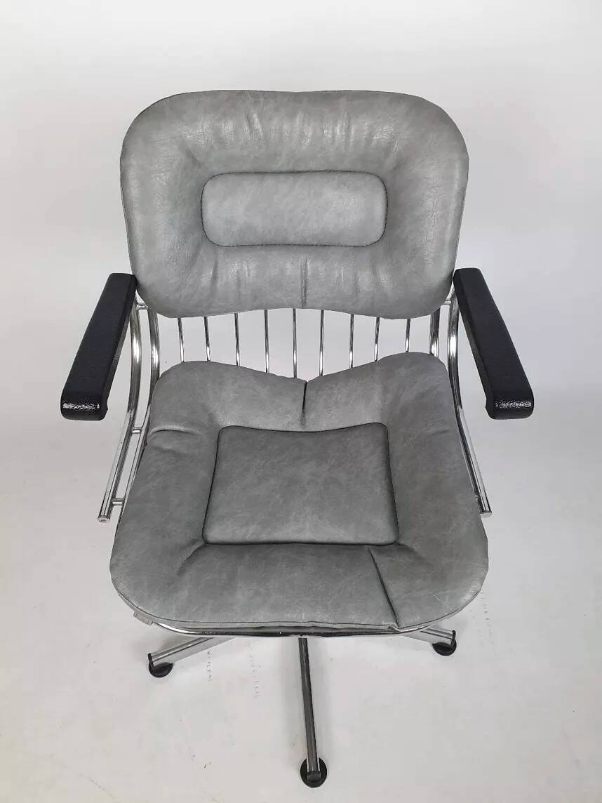 Vintage chrome swivel armchair
