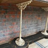 Decorative console table in cast iron and wood